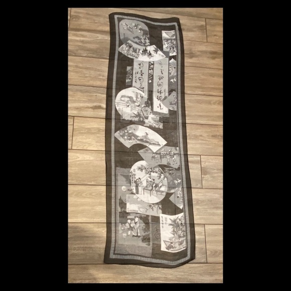 Vintage Sheer Japanese Scarf - Picture 4 of 5
